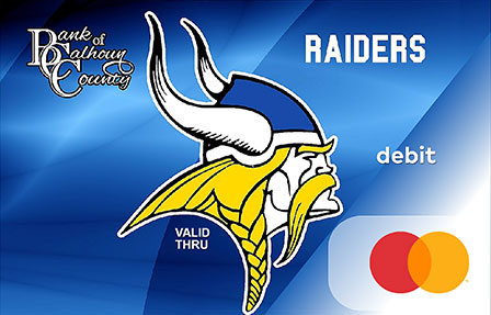 Raiders logo on a blue card